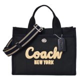 画像: 【COACH】コーチ バッグ キャンバス カーゴ トート 刺繡 ロゴ 2WAY クロスボディ ショルダー ハンドバッグ キャンバストート ブラック（日本未発売）