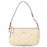 画像: 【COACH】コーチ バッグ コーティングキャンバス レザー シグネチャー ノリータ 19 リストレット マルチ ポーチ ハンドバッグ ライトカーキ×チャーク〔日本未発売〕