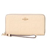 画像: 【COACH】コーチ 長財布 ぺブルレザー シグネチャー 型押し リストレット ロング ジップ アラウンド 長財布 オート（日本未発売）