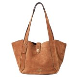 画像: 【COACH】コーチ バッグ スエード レザー ターンロック ハドリー ロゴ トートバッグ シェンナ〔日本未発売〕