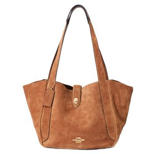 画像: 【COACH】コーチ バッグ スエード レザー ターンロック ハドリー ロゴ トートバッグ シェンナ〔日本未発売〕