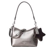 画像: 【COACH】コーチ バッグ レザー シグネチャー ローレル 星型 コインケース ポーチ付き 2way クロスボディ 斜め掛け ショルダーバッグ メタリックグラファイト×ウォルナット（日本未発売）