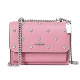 画像: 【COACH】コーチ バッグ レザー スタッズ ハート リベット ロゴ ミニ クレア チェーン クロスボディ 2way 斜め掛け ショルダー バッグ ピオニー（日本未発売）