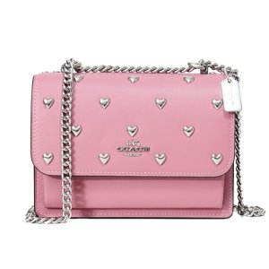 画像: 【COACH】コーチ バッグ レザー スタッズ ハート リベット ロゴ ミニ クレア チェーン クロスボディ 2way 斜め掛け ショルダー バッグ ピオニー（日本未発売）