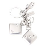 画像: 【COACH】コーチ キーホルダー メタル ダイス サイコロ キューブ バッグチャーム キーリング キーホルダー シルバー（日本未発売）