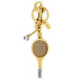 画像: 【COACH】コーチ キーホルダー テニス ラケット ボール メタル スモール ロゴ チャーム バッグチャーム キーリング キーホルダー ブラスマルチ（日本未発売）