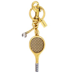 画像: 【COACH】コーチ キーホルダー テニス ラケット ボール メタル スモール ロゴ チャーム バッグチャーム キーリング キーホルダー ブラスマルチ（日本未発売）