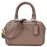 画像: 【COACH】コーチ バッグ スムースレザー ミニ ロゴ サッチェル 2WAY クロスボディ 斜め掛け ショルダー ボストン ハンドバッグ ダークストーン〔日本未発売〕