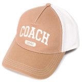 画像: 【COACH】コーチ キャップ 帽子 コットン メッシュ レザー ロゴ 1941 バーシティ トラッカー ハット ライトサドル〔日本未発売〕