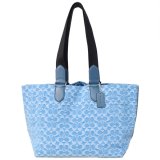 画像: 【COACH】コーチ バッグ メンズ デニム レザー シグネチャー スモール ツアー ダブル ハンドル 2way トートバッグ ハンドバッグ デニム〔日本未発売〕