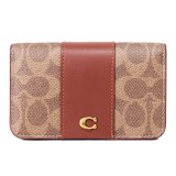 画像: 【COACH】コーチ カードケース コーティングキャンバス レザー シグネチャー エッセンシャル スリム カードケース 二つ折り コインケース パスケース 定期入れ 名刺入れ タンキャラメル（日本未発売）