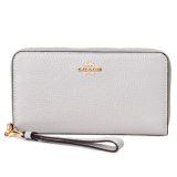 画像: 【COACH】コーチ 長財布 ぺブルドレザー ロゴ リストレット ロング ジップ アラウンド 長財布 ダヴグレー C4451（日本未発売）