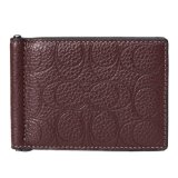 画像: 【COACH】コーチ 財布 メンズ レザー シグネチャー 型押し マネークリップ スリム ビルフォールド 二つ折り カードケース 財布 メイプル（日本未発売）