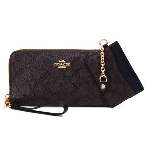 COACH】コーチ シャンブレー レザー シグネチャー ロゴ リストレット