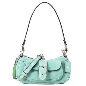 画像: 【COACH】コーチ バッグ スエード レザー ミニ アシュトン 2way クロスボディ 斜め掛け ショルダー ハンドバッグ ミント（日本未発売）