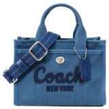 画像: 【COACH】コーチ バッグ カーゴ キャンバス デニム トート 刺繡 20 ミニ ロゴ 2WAY クロスボディ ショルダー ハンドバッグ キャンバストート インディゴ（日本未発売）
