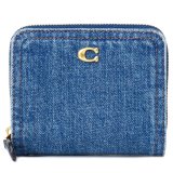 画像: 【COACH】コーチ 財布 デニム レザー エッセンシャル ビルフォールド ロゴ スナップ ウォレット 二つ折り 財布 ディープブルー（日本未発売）
