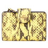画像: 【COACH】コーチ 財布 パイソン スネー エンボスドレザーク アニマル ロゴ ミディアム コーナー ジップ ウォレット 二つ折り財布 イエロー（日本未発売）
