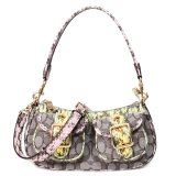 画像: 【COACH】コーチ バッグ パイソン ジャガード レザー シグネチャー スネーク アシュトン バゲット 2way クロスボディ 斜め掛け ショルダー ハンドバッグ オークマルチ（日本未発売）