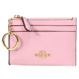画像: 【COACH】コーチ カードケース クリンクル レザー ロゴ キーリング付き ミニ スキニー IDケース コインケース カーネーション（日本未発売）