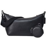 画像: 【COACH】コーチ メンズ バッグ レザー スモール フィン コインケース ポーチ付き クロスボディ 斜め掛け ショルダーバッグ ブラック（日本未発売）
