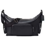 画像: 【COACH】コーチ メンズ バッグ レザー ロゴ フィン ポケット クロスボディ 斜め掛け ショルダーバッグ ブラック〔日本未発売〕
