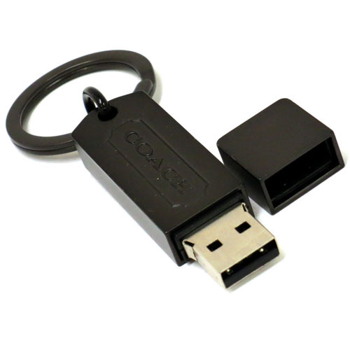 画像: 【COACH】コーチ USB メモリー 8GB キーリング ガンメタル〔日本未発売〕