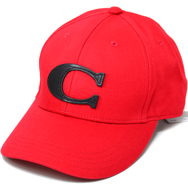 画像1: 【COACH】コーチ ジャガード ワンポイント ロゴ キャップ 帽子 レッド〔日本未発売〕 (1)
