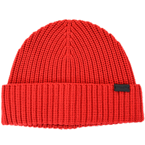 画像1: 【COACH】コーチ ビーニー ニット ロゴ ハット 帽子 レッド（日本未発売） (1)