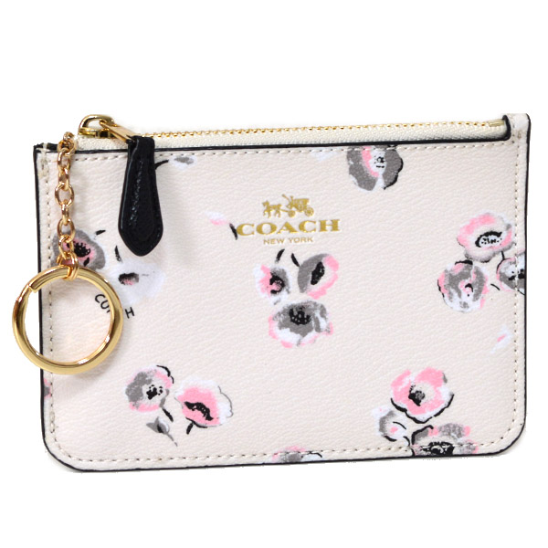 COACH】コーチ ワイルド フラワー キーリング付 スキニー キーポーチ
