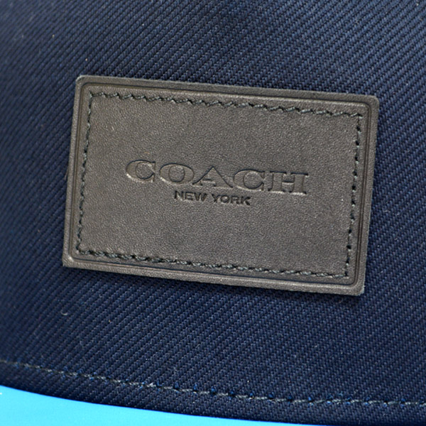 画像: 【COACH】コーチ ジャガード レザー キャップ 帽子 アズール〔日本未発売〕