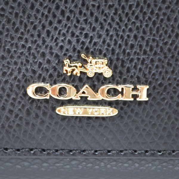 画像: 【COACH】コーチ ラグジュアリー クロスグレーン レザー アコーディオン ジップ アラウンド 長財布 ブラック2（日本未発売）