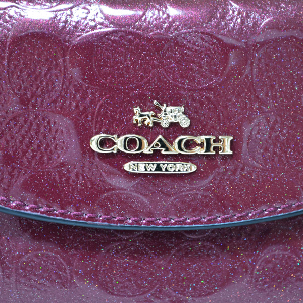 画像: 【COACH】コーチ パテント エンボスド レザー 6連 キーケース オックスブラッド（日本未発売）