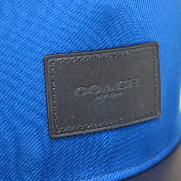 画像: 【COACH】コーチ ジャガード レザー キャップ 帽子 デニム×ミッドナイト〔日本未発売〕