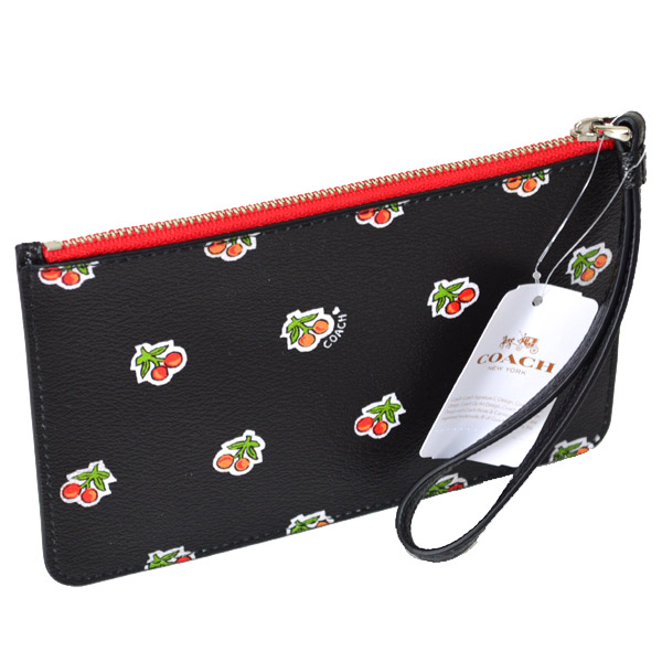 COACH】コーチ さくらんぼ チェリー プリント コーナー ジップ リスト 