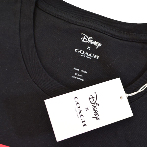 画像: 【COACH】コーチ ディズニー ミッキーマウス バンダナ柄 コラボ Ｔシャツ Ｓ ブラック（日本未発売）