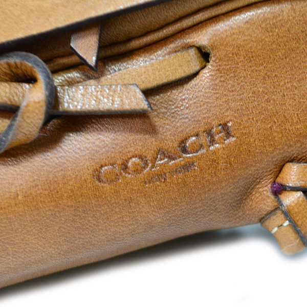 画像: 【COACH】コーチ レザー ベースボール 野球 ミッド グローブ サドル〔日本未発売〕