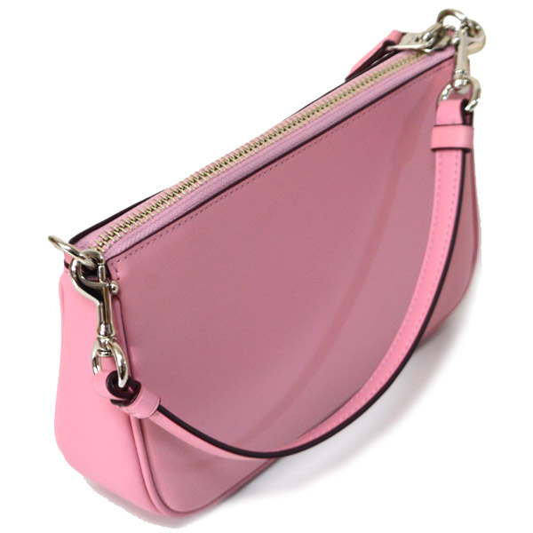 画像: 【COACH】コーチ グラブタン レザー ターコイズ スタッズ ウェスタン リベット ノリータ リストレット マルチ ポーチ ミニ ハンド バッグ ピンク〔日本未発売〕