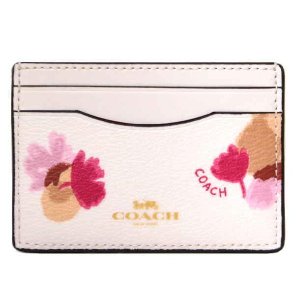 画像1: 【COACH】コーチ フローラル 花柄 カードケース 名刺入れ チャーク（日本未発売） (1)