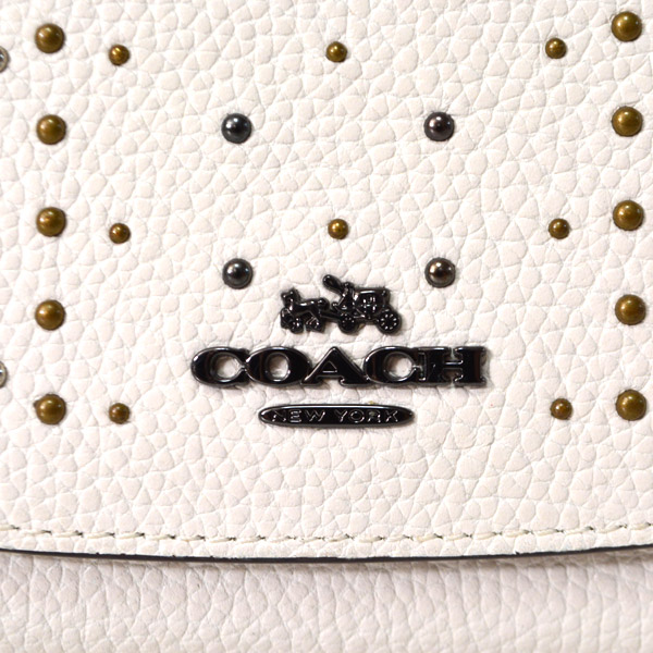 画像: 【COACH】コーチ ペプルト レザー リベット 二つ折り コンパクト 財布 チャーク（日本未発売）