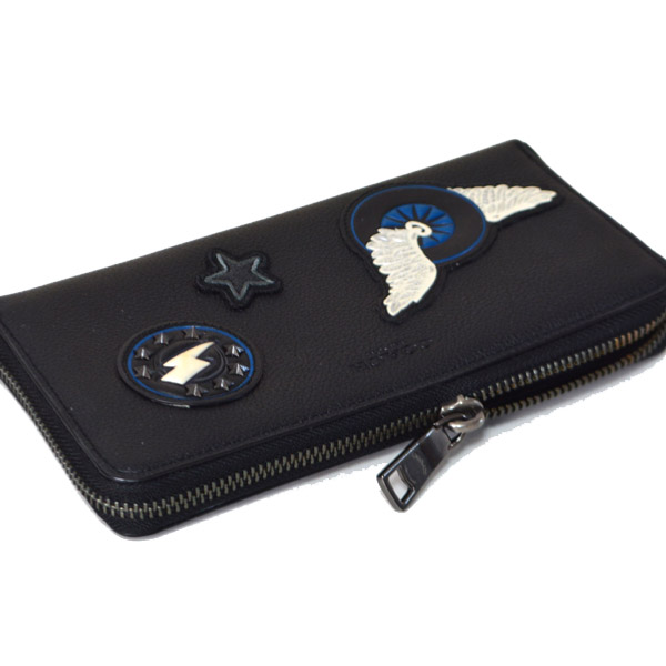COACH】コーチ レザー ヴァーシティ パッチワーク ラウンド メンズ 長財布 ブラック（日本未発売） 86765 コーチ専門店「コチガル」