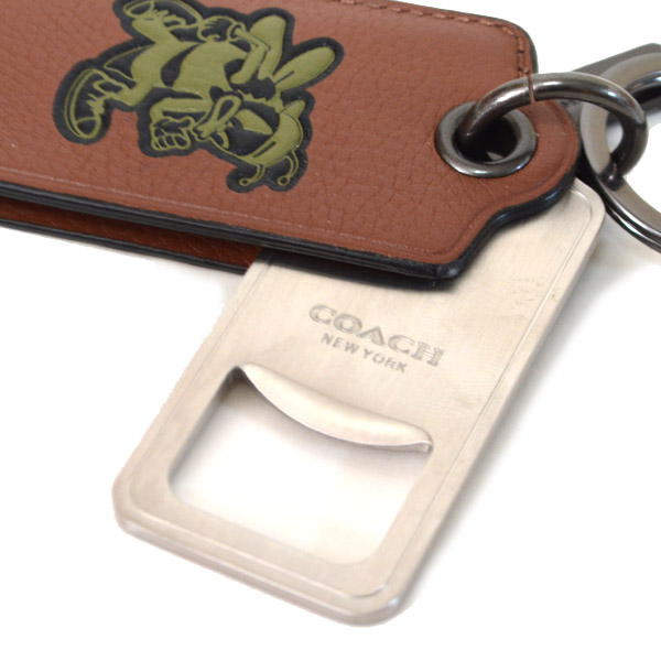 画像: 【COACH】コーチ レザー パッチワーク  ボトル オープナー キーリング サドル〔日本未発売〕