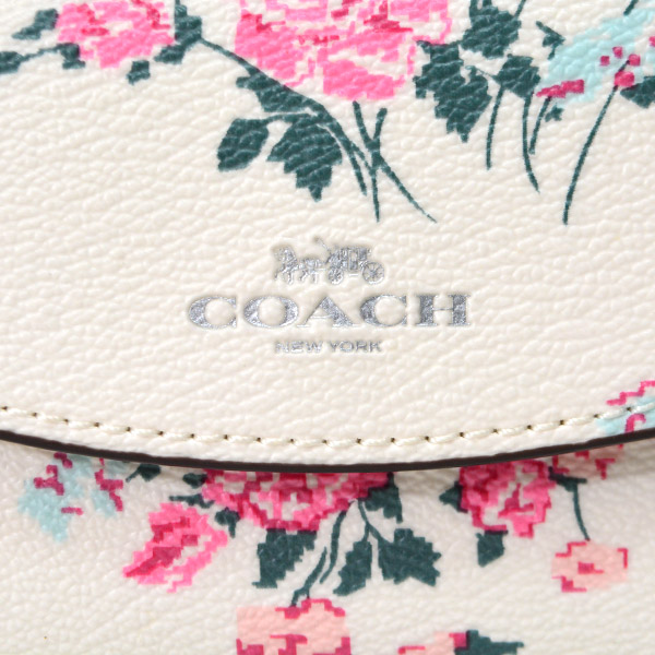 画像: 【COACH】コーチ コーティング キャンパス  レザー ローズ フローラル 花柄 6連 キーケース チャークマルチ（日本未発売）