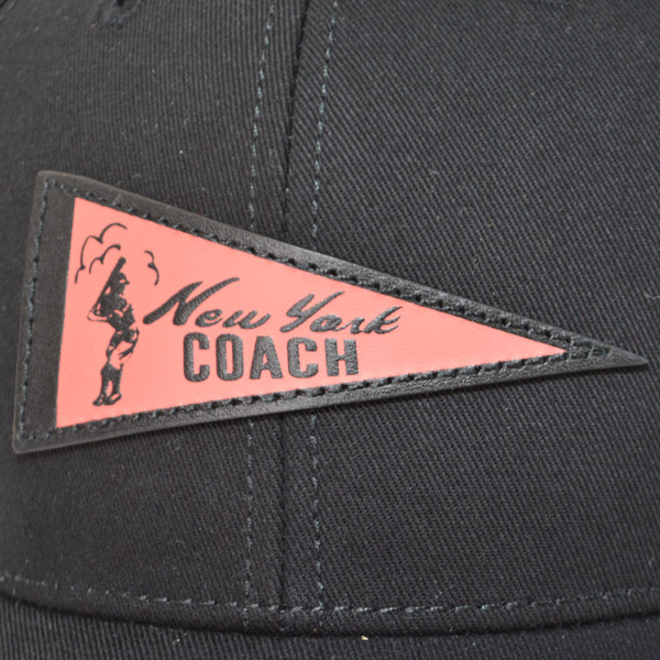 画像: 【COACH】コーチ ニューヨーク ベースボール ジャガード レザー キャップ 帽子 ブラック〔日本未発売〕