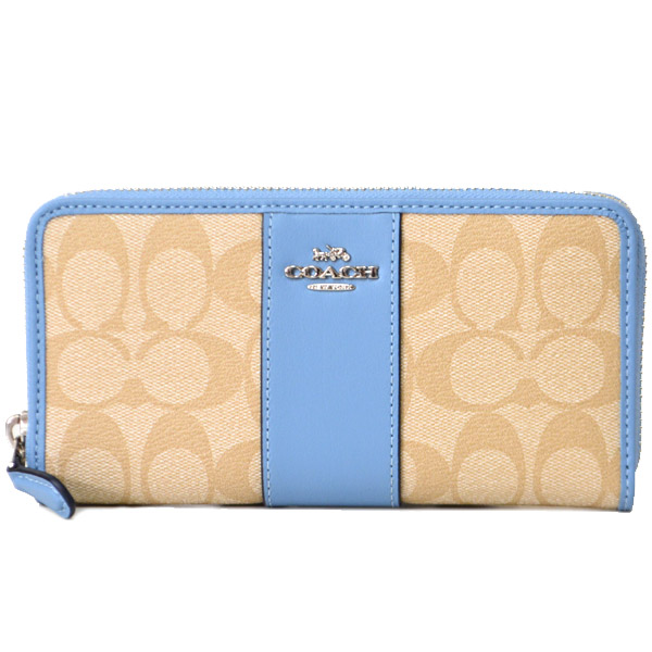 きます Coach Coach ライトブルー 水色 カーキシグネチャー 長財布の通販 By Shipon Shop コーチならラクマ ブランド