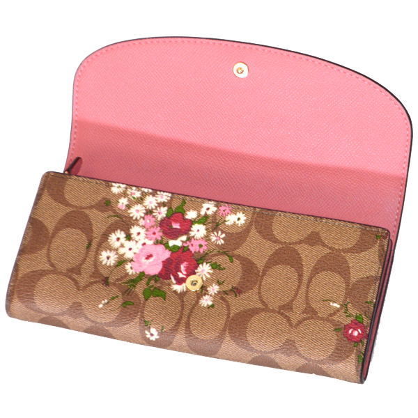 COACH】コーチ コーティングキャンパス シグネチャー フローラル 花柄 