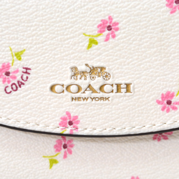 画像: 【COACH】コーチ コーティング キャンパス レザー フローラル 花柄 プリント 6連 キーケース チャークマルチ（日本未発売）