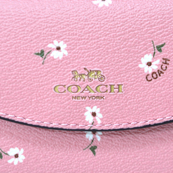 画像: 【COACH】コーチ コーティング キャンパス レザー フローラル 花柄 プリント 6連 キーケース ライトピンクマルチ（日本未発売）