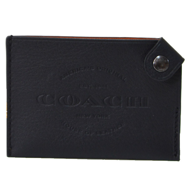 画像1: 【COACH】コーチ メンズ  レザー スリム カードケース ブラック（日本未発売） (1)