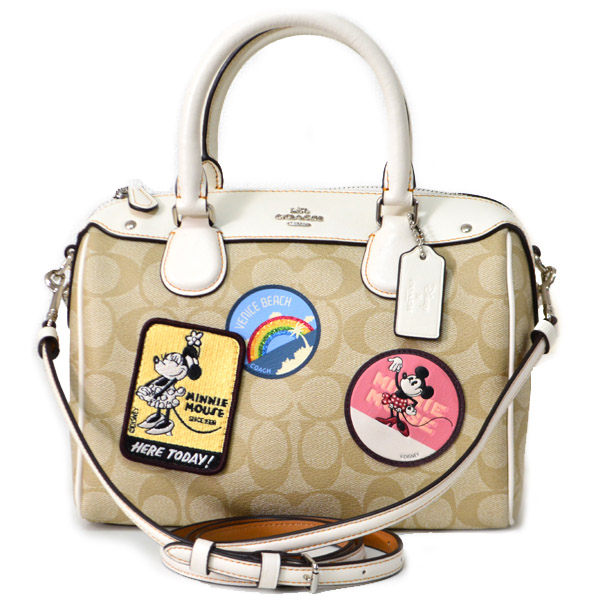 Coach コーチ ディズニー ミニーマウス コラボ シグネチャー パッチワーク ベネット 2way ボストンバッグ ライトカーキ チャーク 日本未発売 コーチ専門店 コチガル